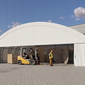 Magazzino 14 m x 11 m, PVC bianco 650 g/m2